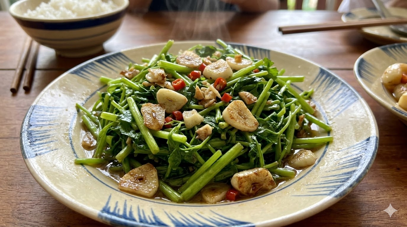 Cần Nước Xào Tỏi